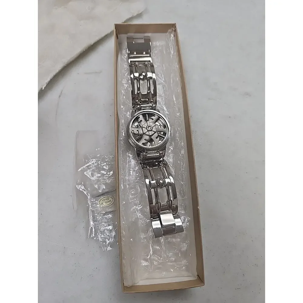 Vintage Retro Classic Stainless Steel Spinner Dial Fashion Wrist Watch with Box‎